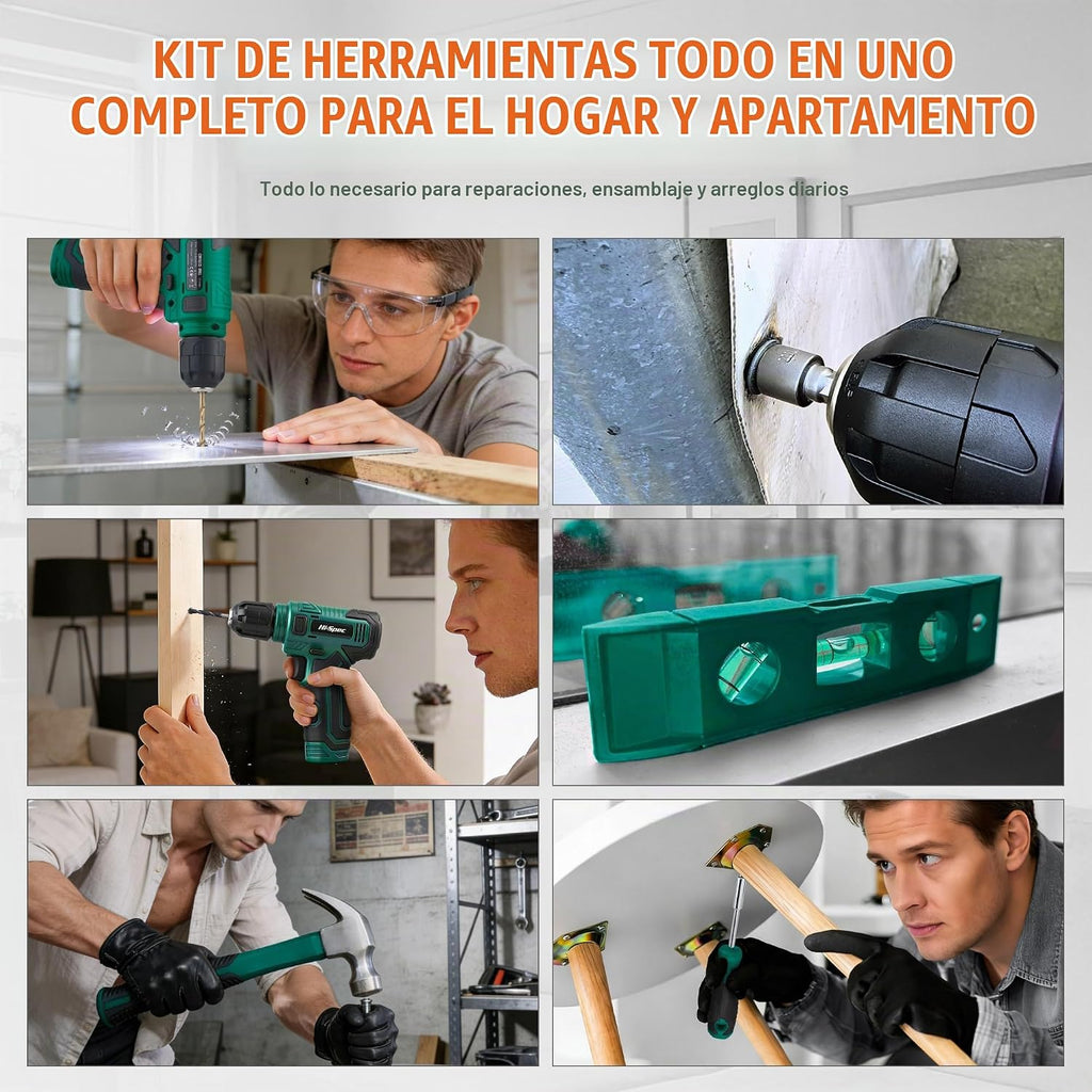 Hi-Spec Taladro inalámbrico de 8 V y kit de herramientas con herram...