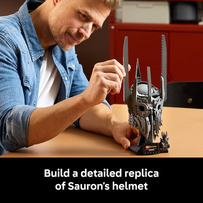LEGO Icons The Lord of the Rings: Sauron's Helmet - Juego de construcción para adultos, mayores de 18 años - Dormitorio, oficina en casa, decoración de estante de libros, con minifigura Sauron, regalo