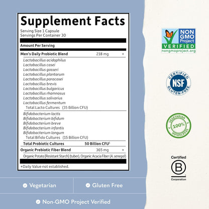 Garden of Life Probióticos para Hombres, formulado por médicos, 50...