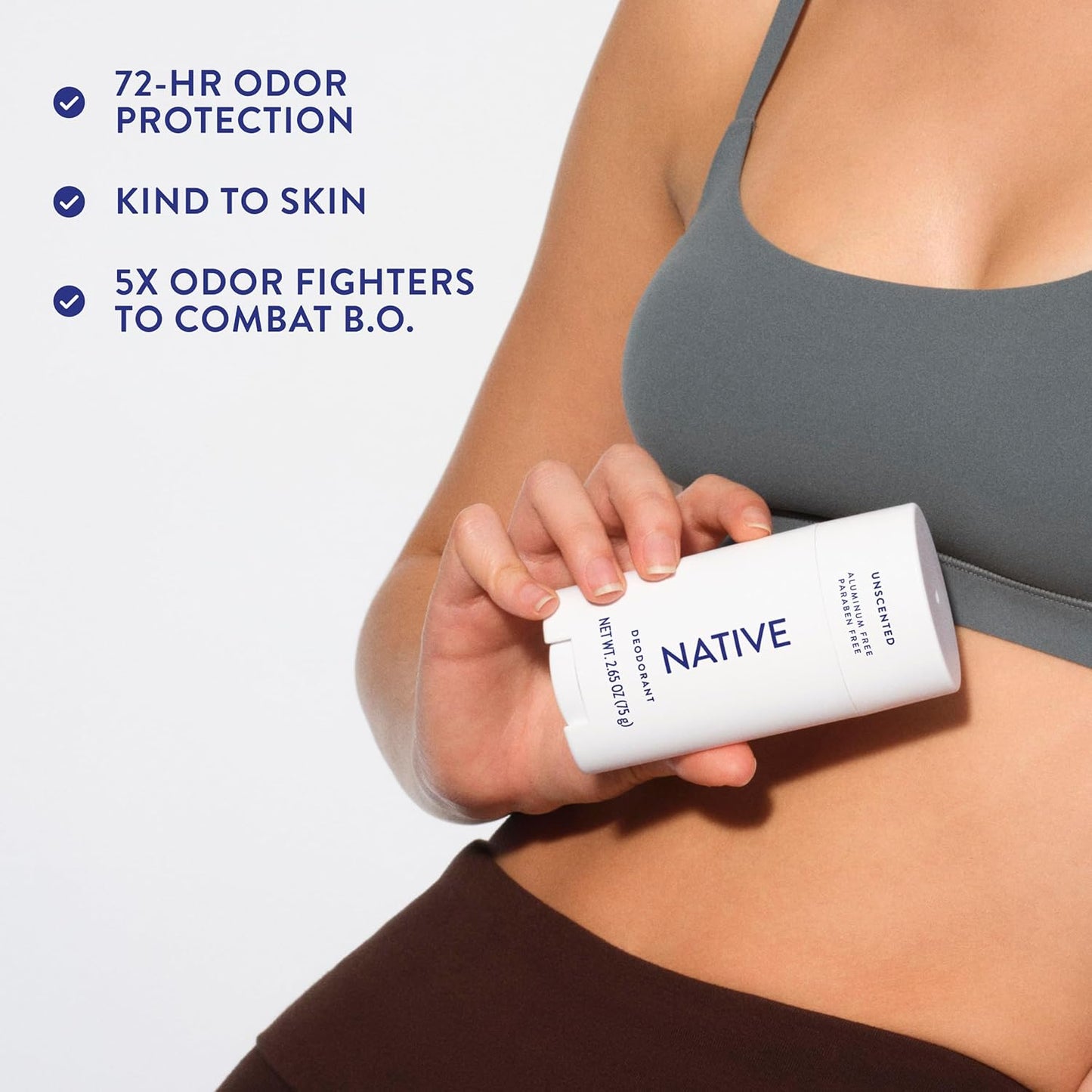 Native Deodorant, Sin fragancia, Sin aluminio, Sin parabenos, 2.65...
