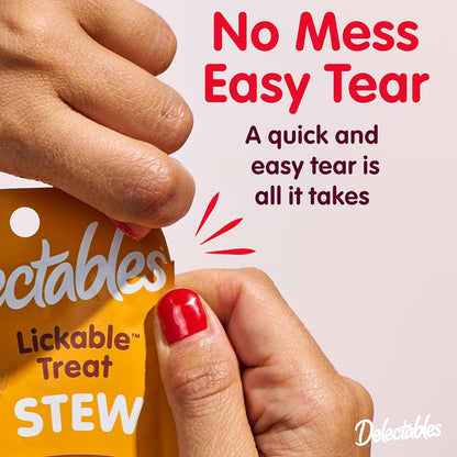 Delectables Lickable Treat Stew Wet Cat Treats - Paquete variado de...