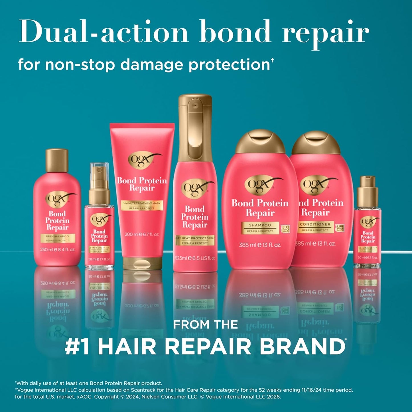 OGX Repair &amp; Protect Bond Protein Repair 450°F Spray protector...