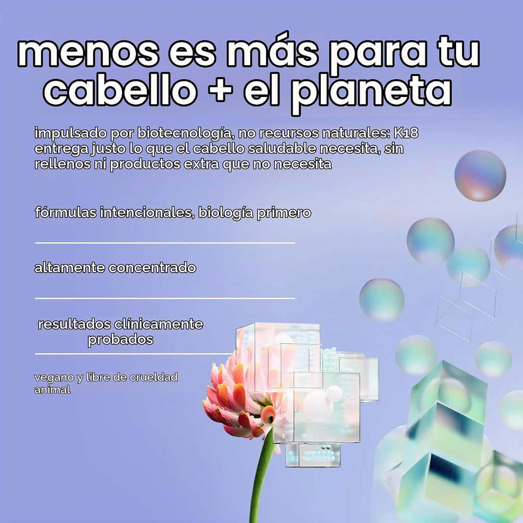 Aceite capilar reparador molecular K18, aceite ingrávido para un ca...