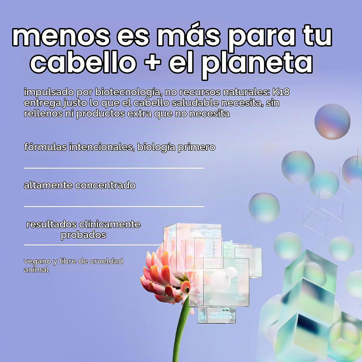 Aceite capilar reparador molecular K18, aceite ingrávido para un ca...