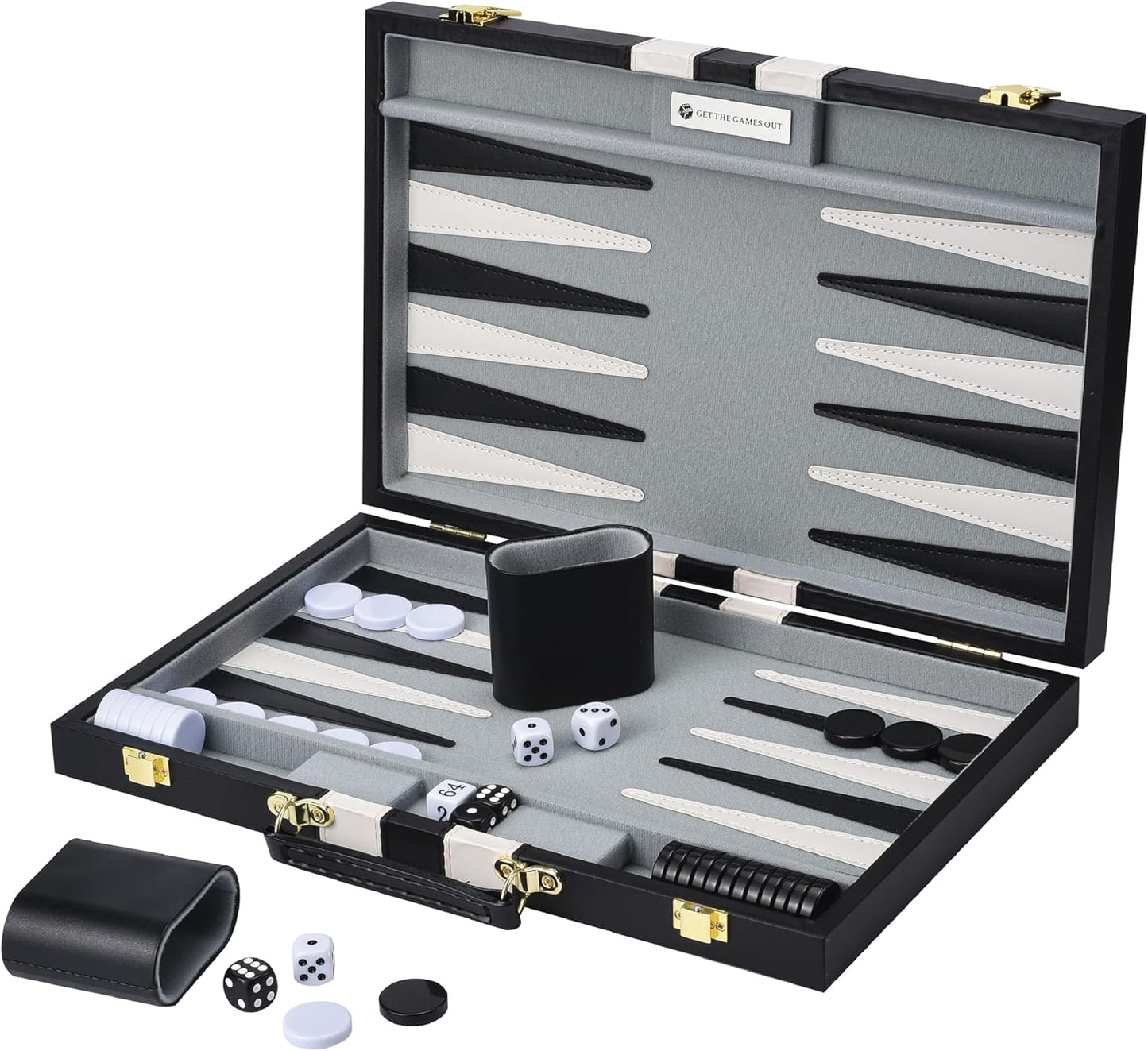 Get The Games Out - Juego de backgammon con maletín de mesa clásico...