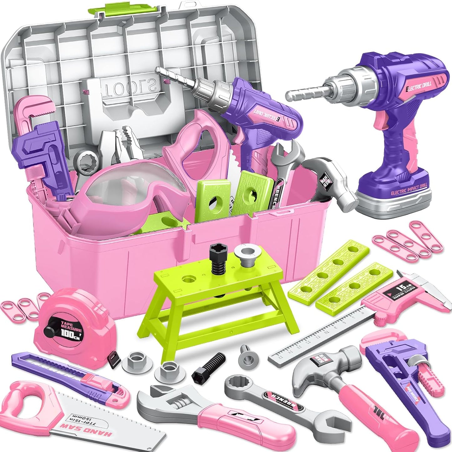 Set de herramientas para niños 46 piezas, juego de herramientas par...