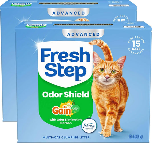 Fresh Step Advanced Odor Shield - Arena aglutinante para gatos con...