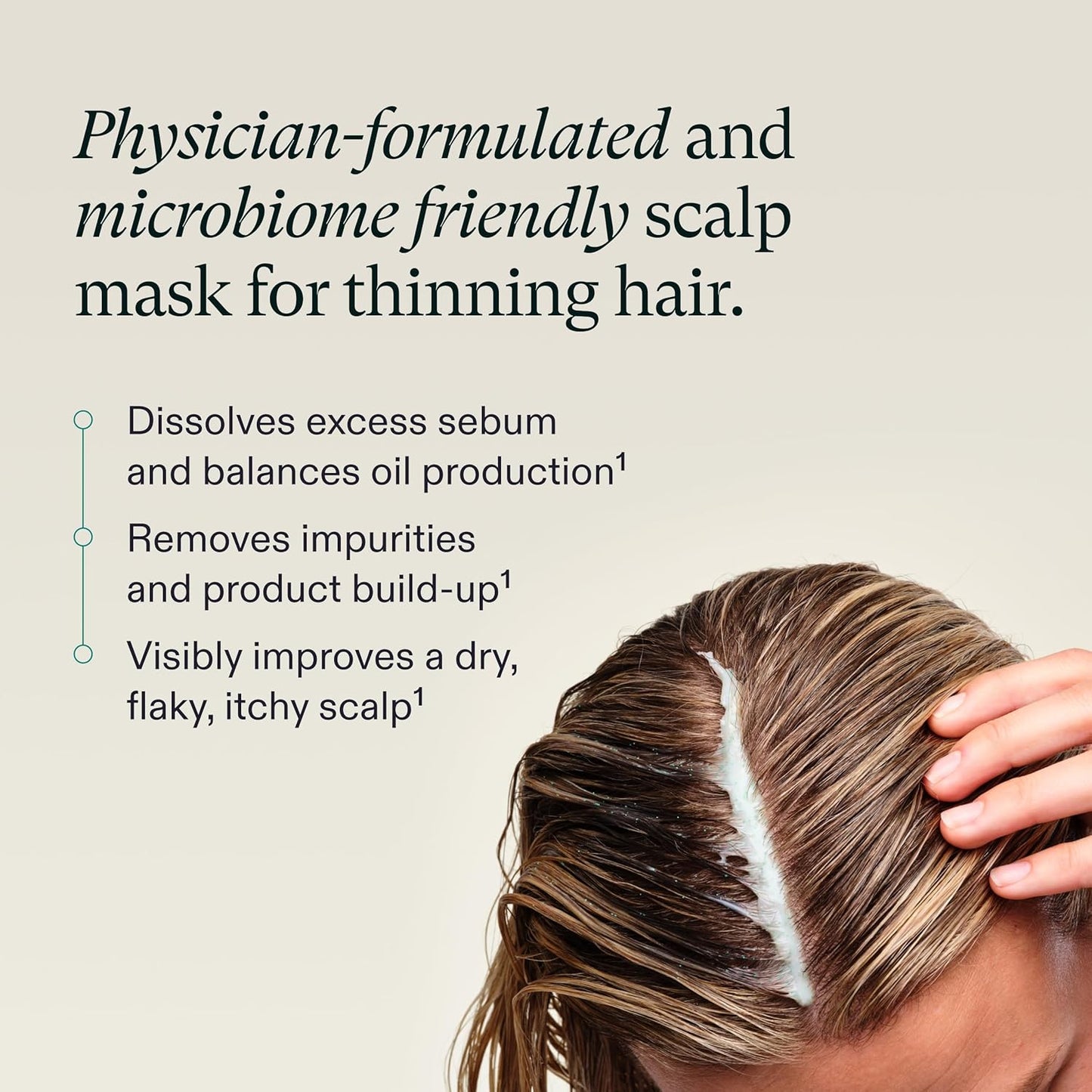 Nutrafol Máscara Exfoliante para el Cuero Cabelludo, Elimina la Acumulación de Productos y el Aceite para un Cabello y Cuero Cabelludo Más Saludables, Formulada por Médicos para el Cabello Fino