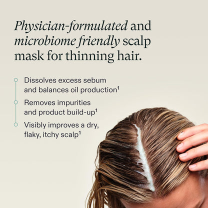 Nutrafol Máscara Exfoliante para el Cuero Cabelludo, Elimina la Acumulación de Productos y el Aceite para un Cabello y Cuero Cabelludo Más Saludables, Formulada por Médicos para el Cabello Fino