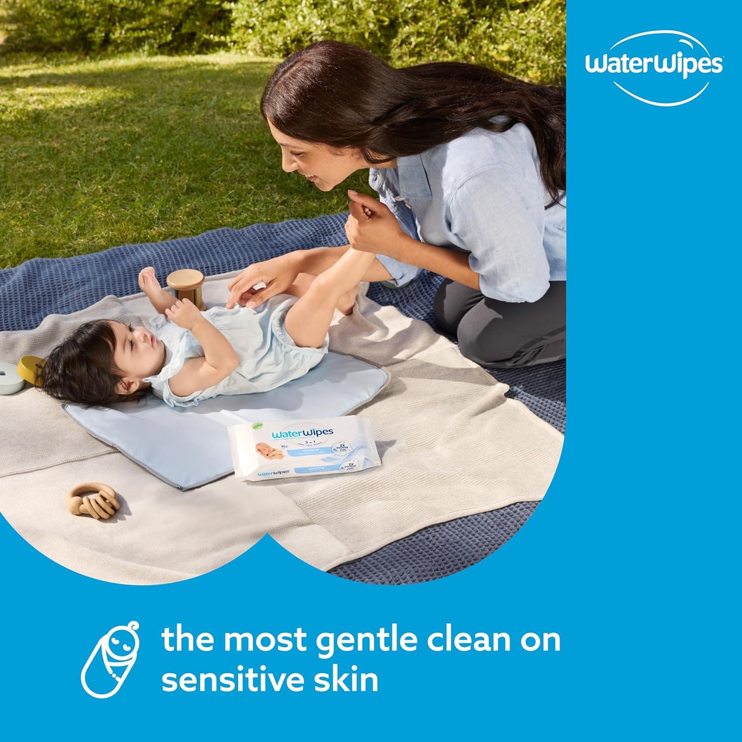 WaterWipes Sensitive+ Toallitas para Recién Nacidos y Bebés, 3 en 1...