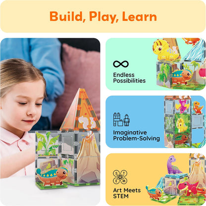 PicassoTiles - Juego de 38 piezas de bloques de construcción con az...