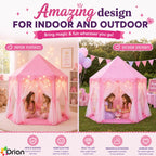 Tienda de campaña ORIAN Princess para niñas, tienda de juegos rosa...