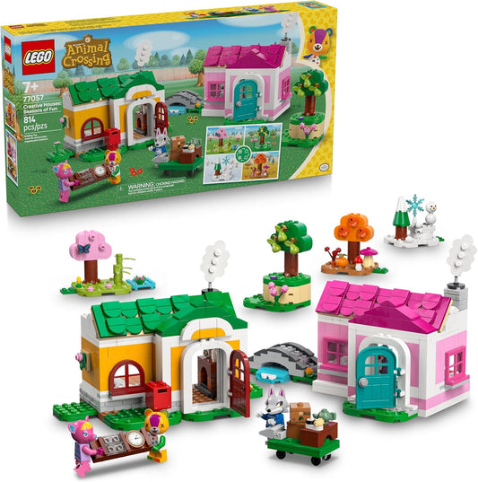 LEGO Animal Crossing Creative Houses: Seasons of Fun - Juego de simulación para niñas y niños, a partir de 7 años, crea 2 casas con 1 juego de bloques de construcción para niños, idea de regalo para