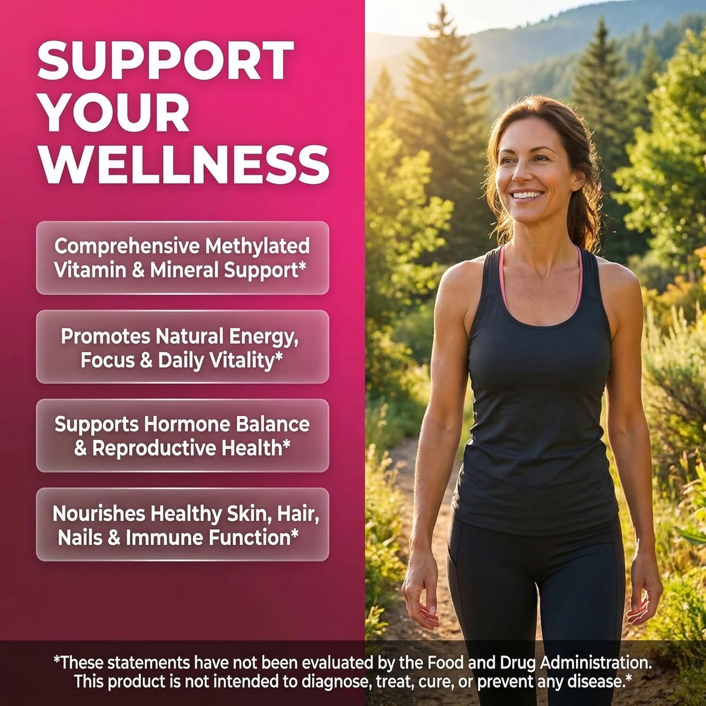 Multivitamino Metilado para Mujeres Vitaminas B6 Metil B12 A B C D...