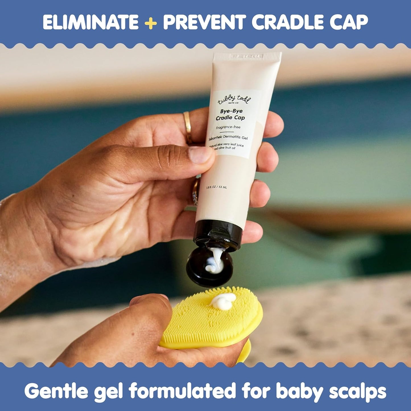 TUBBY TODD Kit de tratamiento para el cabello de bebé Cradle Cap, incluye gel de tapa de cuna de adiós, cepillo de silicona para cuna y ungüento completo de 3.5 onzas, suave para la piel sensible de los bebés