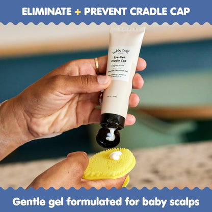TUBBY TODD Kit de tratamiento para el cabello de bebé Cradle Cap, incluye gel de tapa de cuna de adiós, cepillo de silicona para cuna y ungüento completo de 3.5 onzas, suave para la piel sensible de los bebés