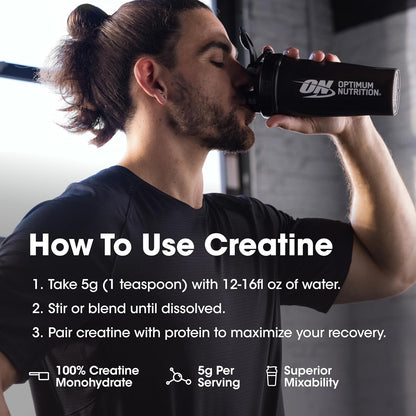 Optimum Nutrition Creatina Micronizada Monohidrato en Polvo, Sin Sa...