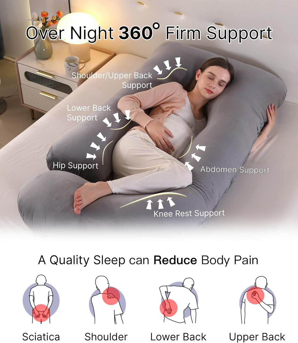 ALLOPERA Almohada de embarazo, almohada de maternidad de cuerpo com...