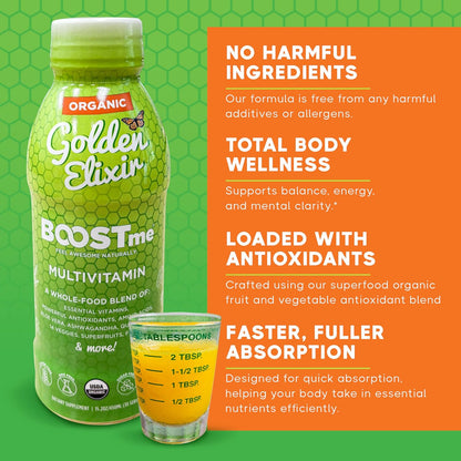 BoostMe Golden Elixir Multivitamínico líquido \u2013 Vitaminas diar...