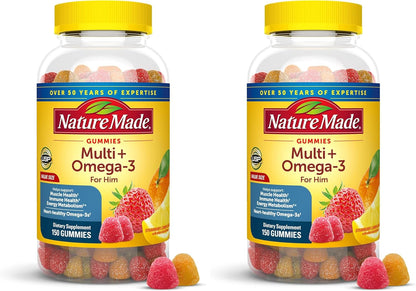Nature Made Mens Multivitamin Gummies with Omega-3,Mens Gummy Multi...