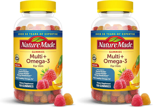 Nature Made Mens Multivitamin Gummies with Omega-3,Mens Gummy Multi...