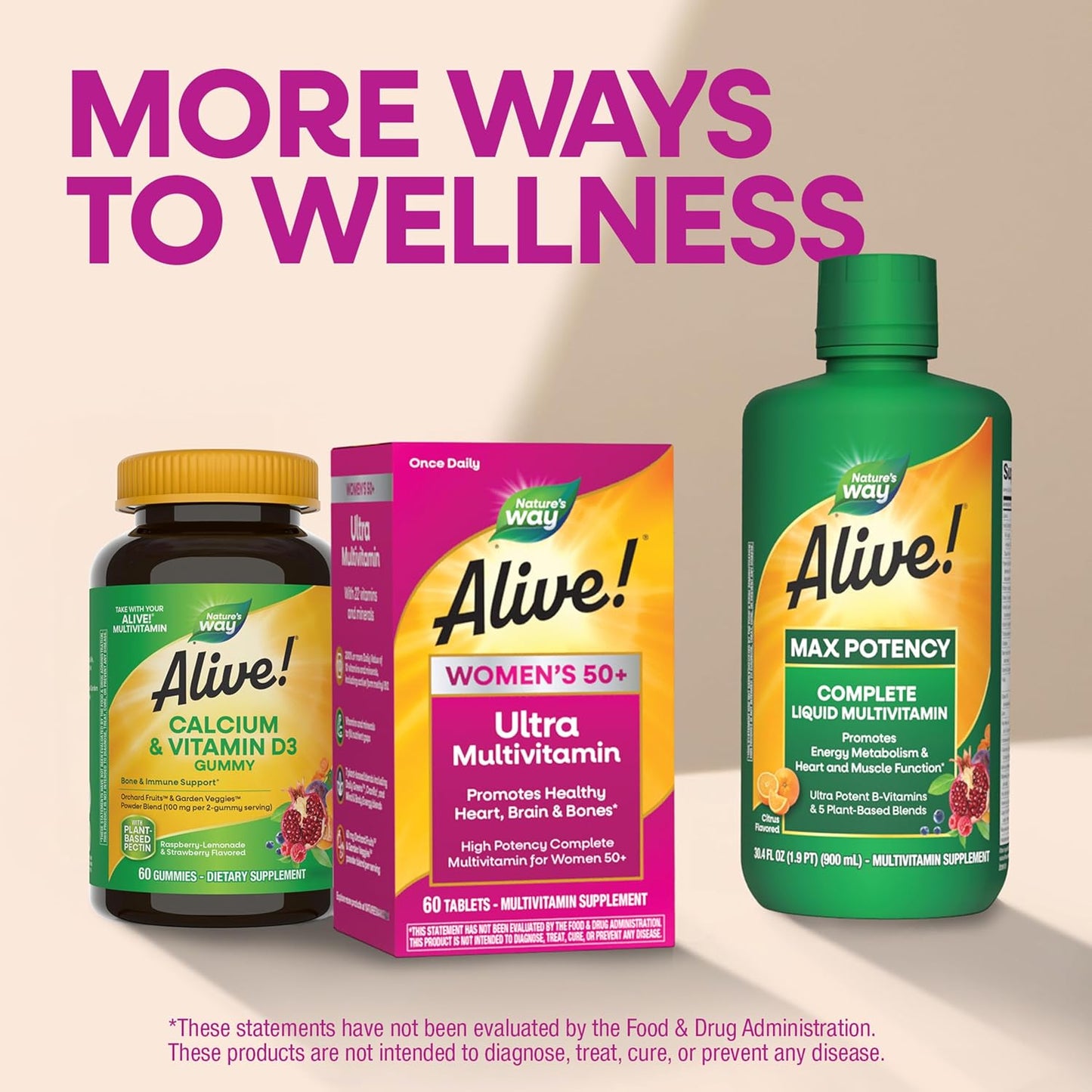 Nature's Way ¡Alive! Multivitamínico ultra potente para mujeres...