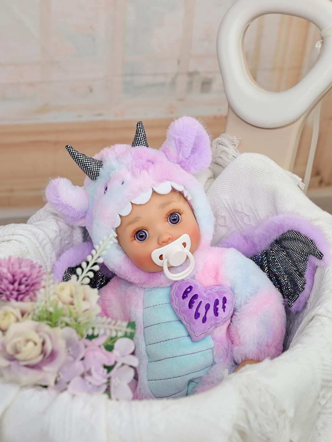 Cloveray Muñecas de bebé, muñeca de bebé grande de 18 pulgadas, rea...