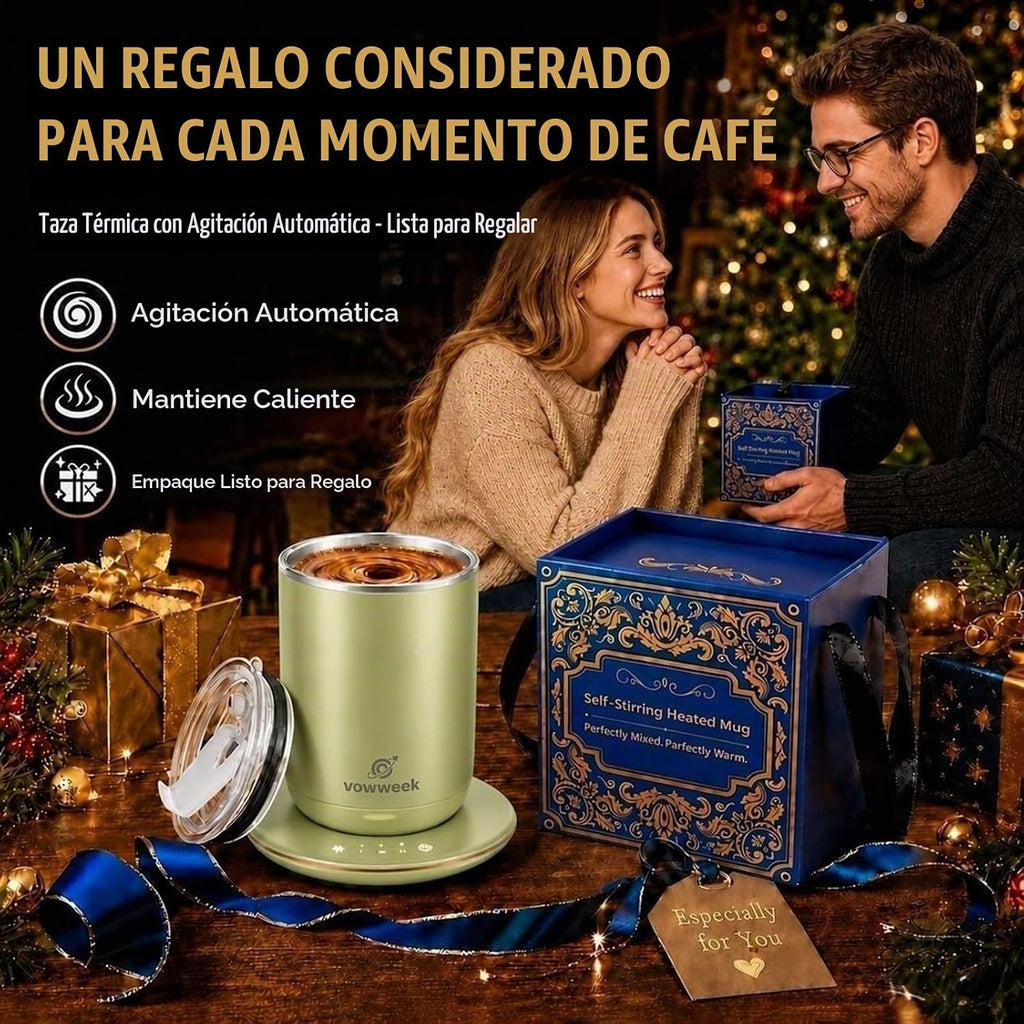 Taza de café con agitación automática, taza calentada de 10 oz con...