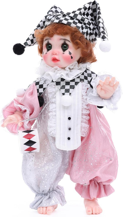 Cloveray Harlequin - Muñecas Reborn de niña pequeña payaso Arlequín...