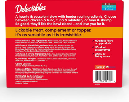 Delectables Lickable Treat Stew Wet Cat Treats - Paquete variado de...