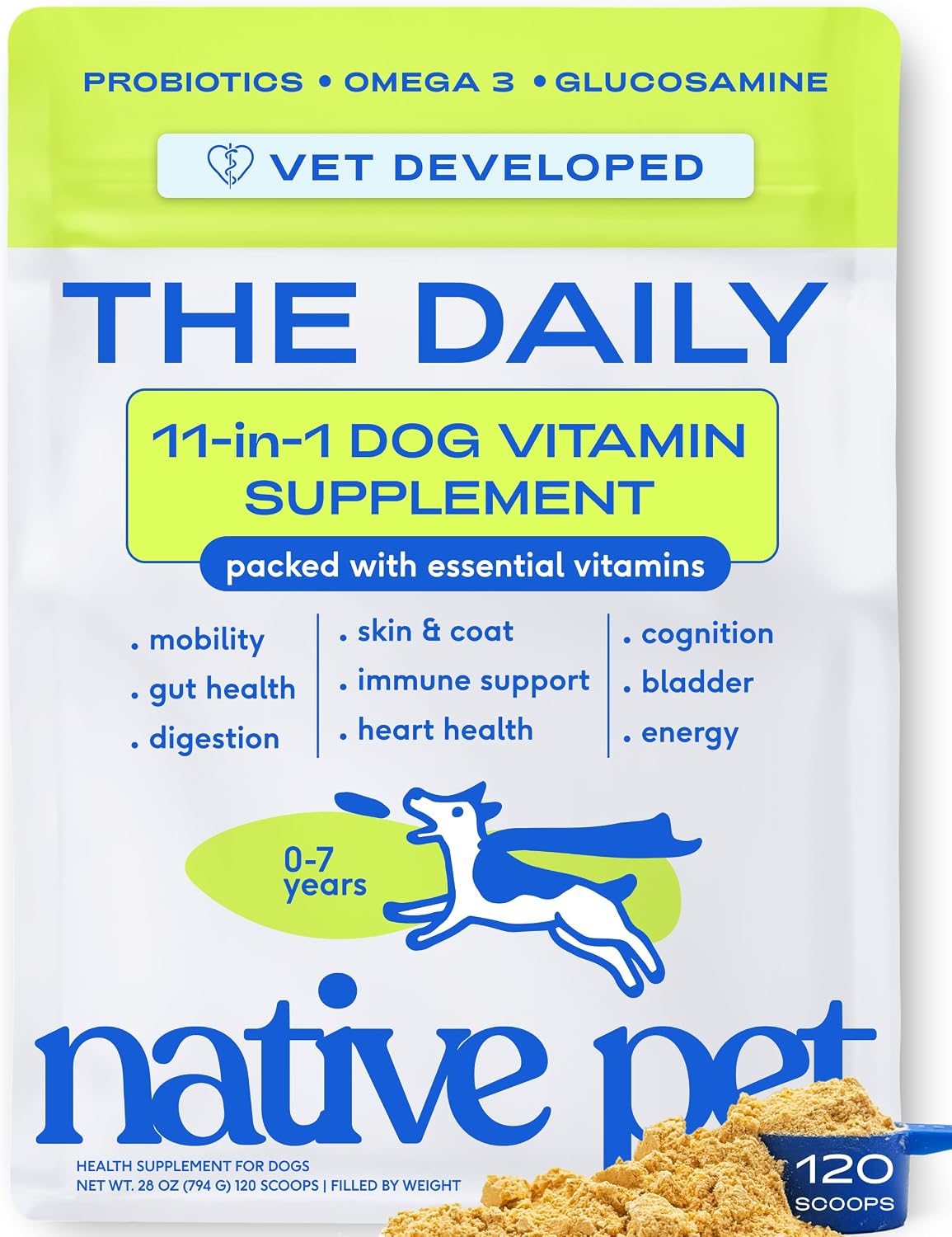 Native Pet Vitaminas y Suplementos para Perros - Polvo de Vitaminas...