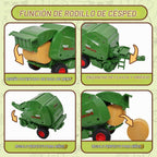 Peagprav Juego de juguetes de tractor de granja, empacadora redonda...