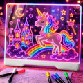 Tablero de notas LED Doodle Glow recargable de 16 pulgadas, 7 modos...