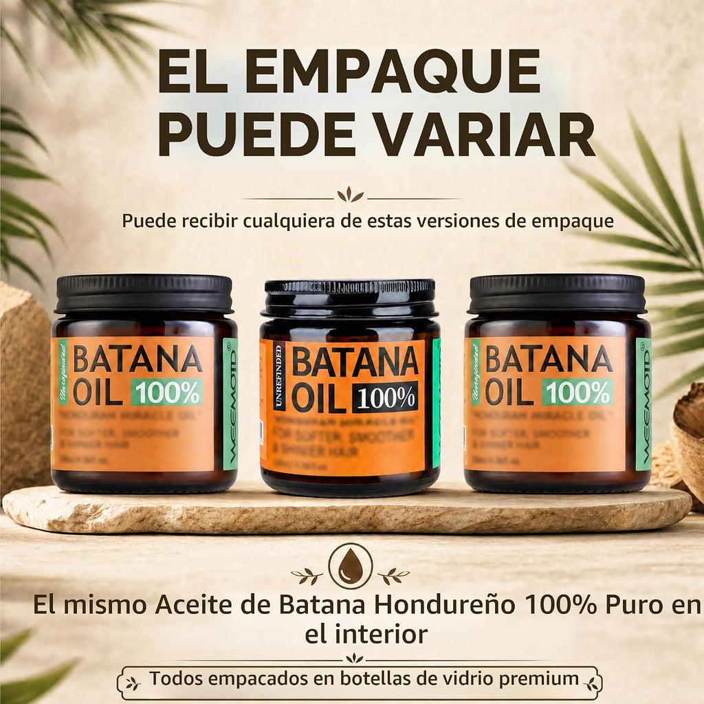 Aceite de batana 100% crudo para cabello de Honduras, 4.06 onzas lí...