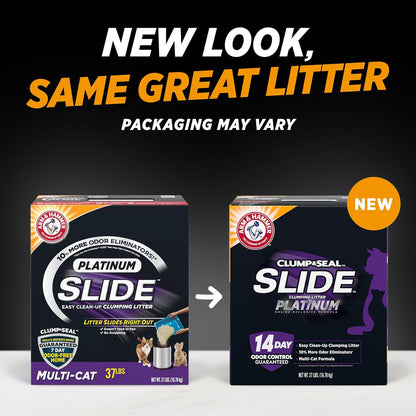 Arm &amp; Hammer Platinum Slide Easy Clean-Up Clumping Cat Litter -...