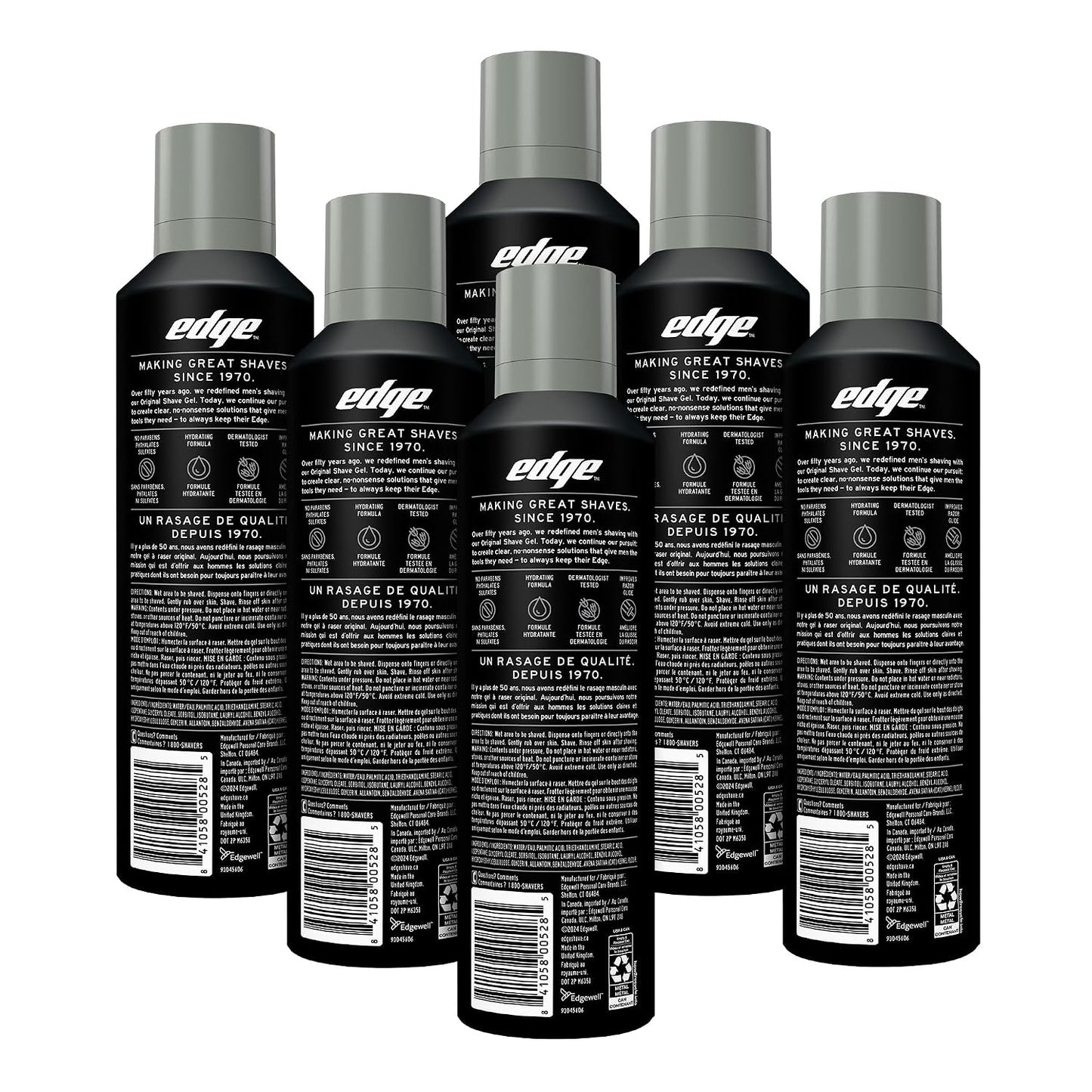 Edge Gel de afeitado para hombres, ultra sensible con avena coloida...