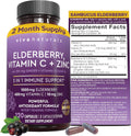 Viva Naturals Saúco con vitamina C y zinc para adultos - 5 en 1 Cáp...