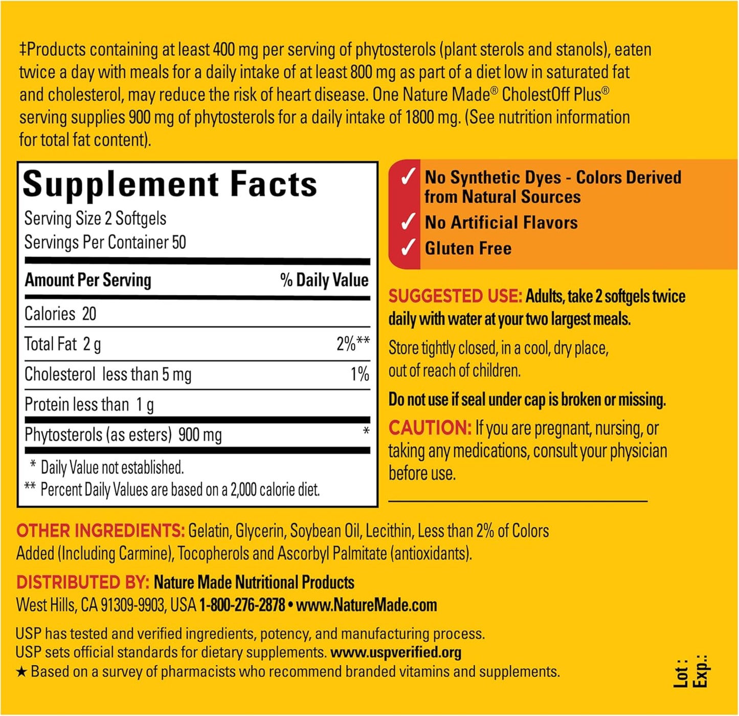 Nature Made CholestOff Plus, suplemento dietético para apoyo de la...