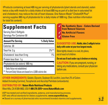 Nature Made CholestOff Plus, suplemento dietético para apoyo de la...