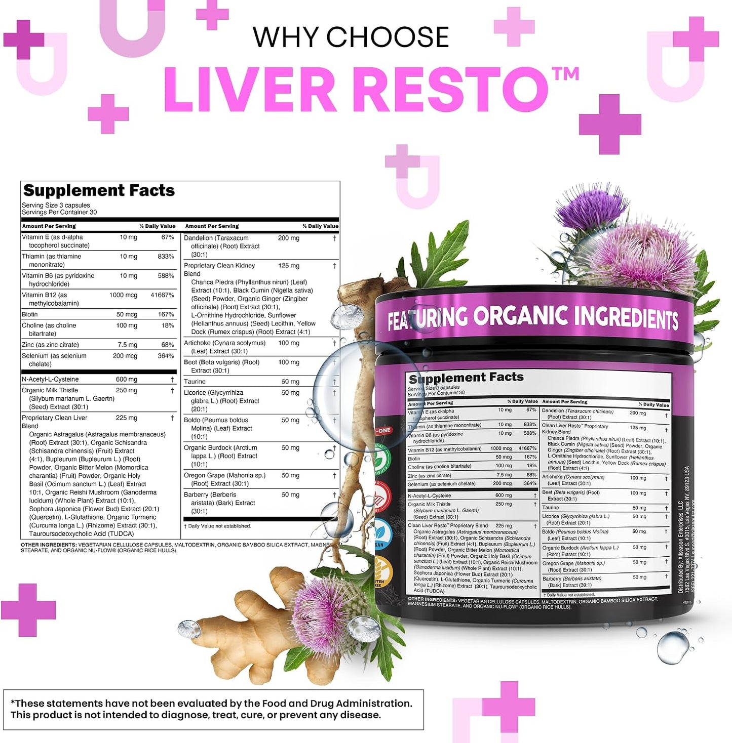 Clean Nutraceuticals Limpiador de Hígado Desintoxicación y Reparaci...
