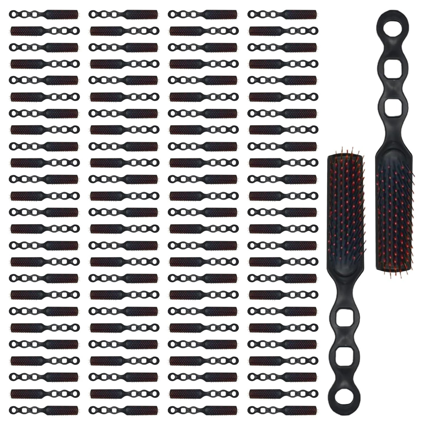 Paquete de 100 cepillos de pelo a granel para personas sin hogar, cepillo de pelo negro, cepillo desenredante, cepillo de ventilación para cabello rizado, adecuado para personas sin hogar,