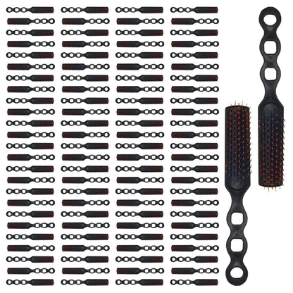 Paquete de 100 cepillos de pelo a granel para personas sin hogar, cepillo de pelo negro, cepillo desenredante, cepillo de ventilación para cabello rizado, adecuado para personas sin hogar,