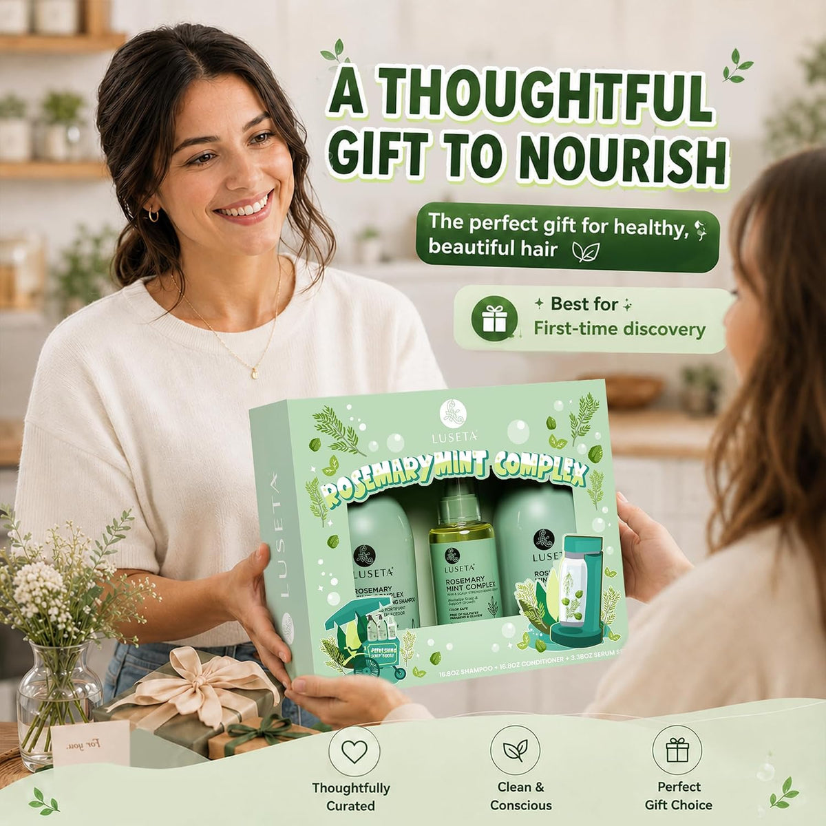 Luseta Rosemary Mint Set de regalo para mujer, cuidado refrescante...
