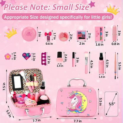 For Ideahome Juguetes de maquillaje lavables para niñas, juego de maquillaje real, kit de maquillaje para niñas pequeñas, princesa, regalo de cumpleaños de Navidad, juguetes para niñas de 4, 5, 6, 7