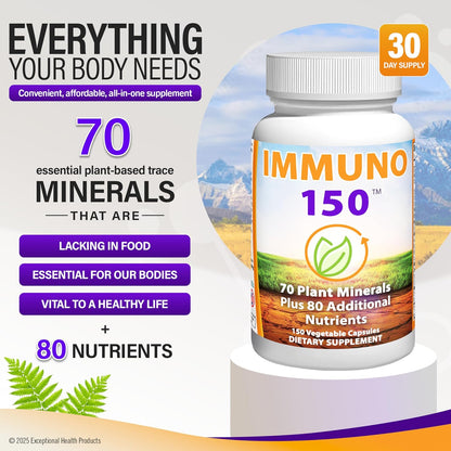 Immuno 150, suplemento para el sistema inmune, repleto de 70 minera...