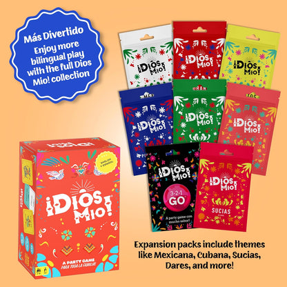 Dios Mio! Juego de fiesta latina - 275 cartas en inglés y español para latinos, mayores de 17 años y 2+ jugadores | 275 cartas en inglés para latinos, mayores de 17 años y 2+ jugadores