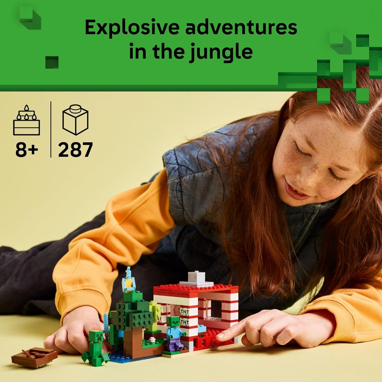 LEGO Minecraft La Casa de la Jungla TNT para Niños - Juguete Coleccionable de Minecraft - Juego de Construcción para Niños y Niñas de 8 años en Adelante - Idea de Regalo para Cumpleaños y Fanáticos de