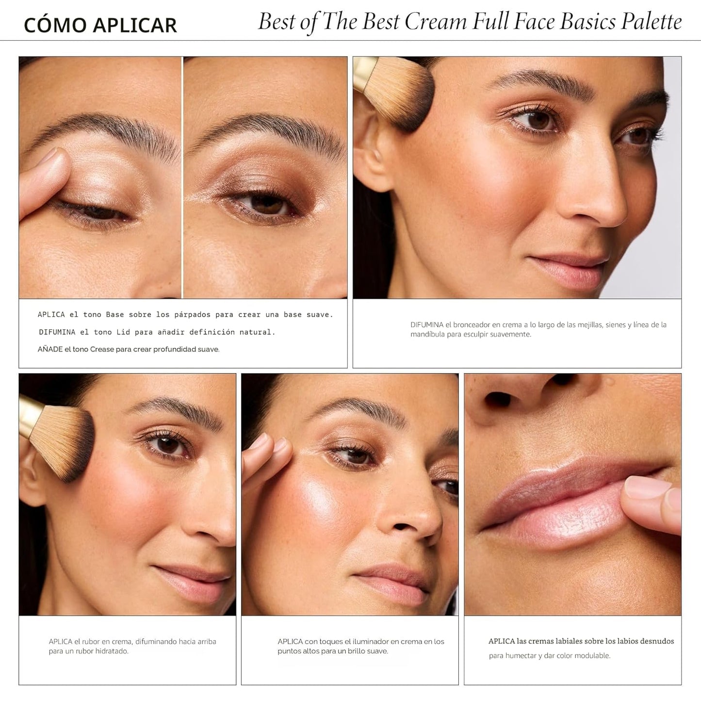 LAURA GELLER - Paleta de crema para rostro completo, lo mejor de la mejor, paleta de crema todo en uno para rostro, ojos y labios, maquillaje mezclable e hidratante hecho para pieles maduras