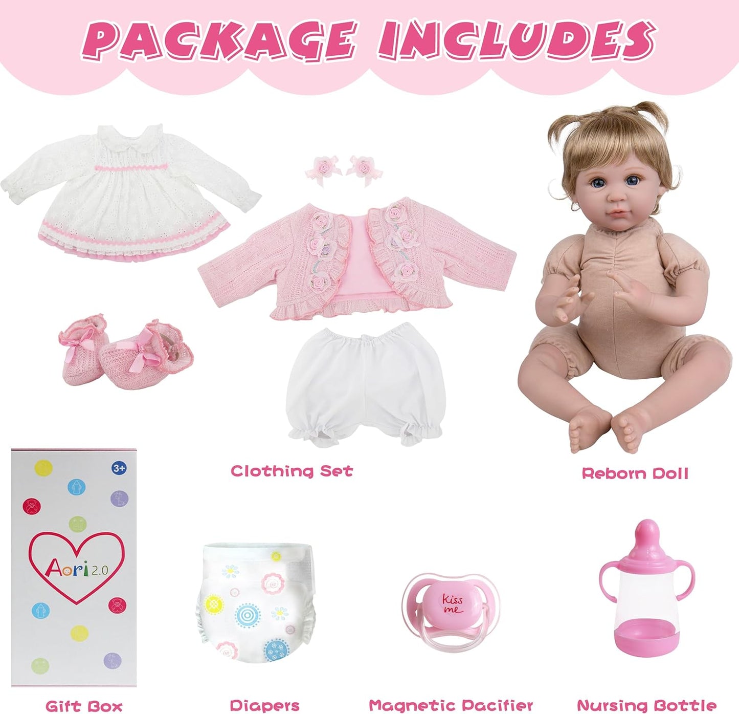 Aori 2.0 Muñecas de Bebé Reborn Realistas - Muñeca de Bebé Realista...