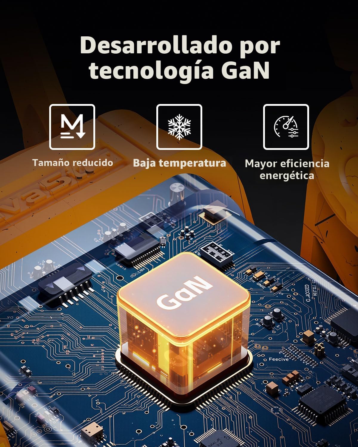 GravaStar Cargador de 65W, Bloque de Cargador GaN Rápido Alpha65 Ro...